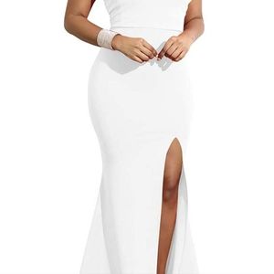 Off Shoulder High Split Long Formal Party Dress Evening Gown